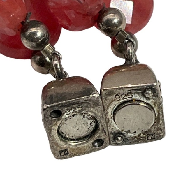 Sterling Silver 925 Cherry Quartz Double Row Beaded Bracelet - Picture 3 of 3